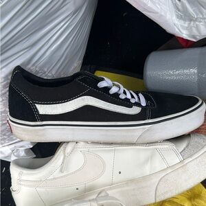 Vans Black and White Low-Top Shoes